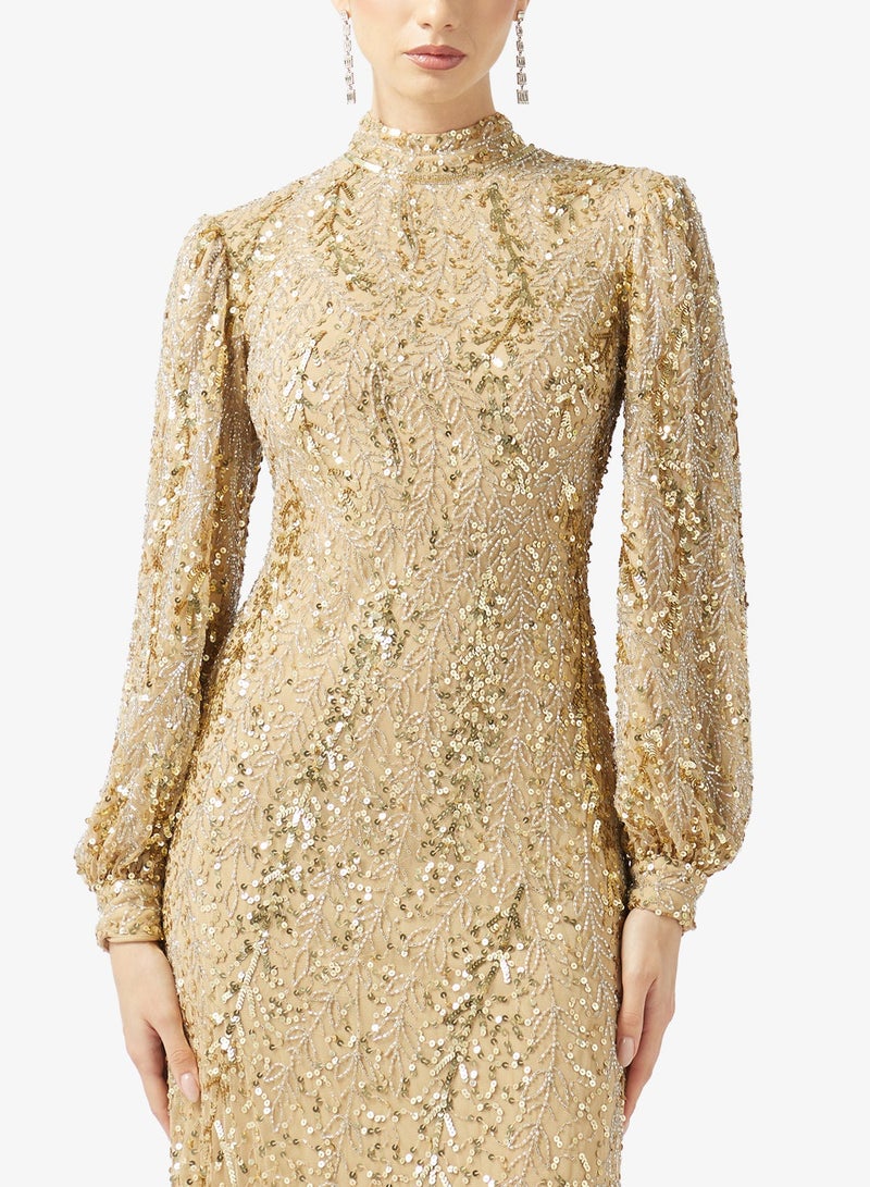 MARYISA Embellished Cape Sleeve Dress - Image 4