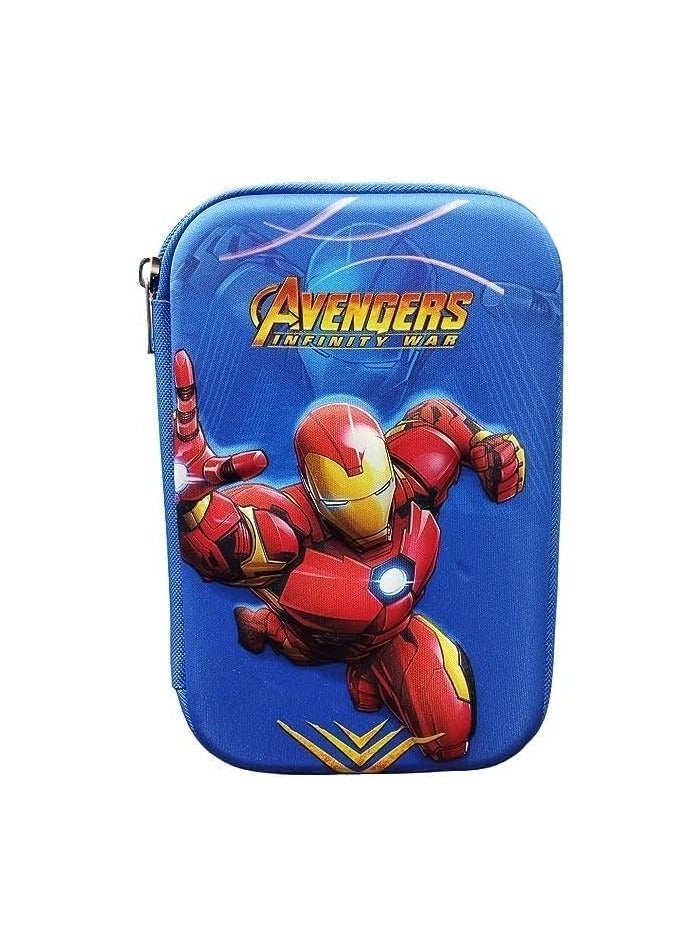 أفينجيرز مقلمة مدرسية بسعة كبيرة للاولاد مثالية لتخزين اقلام رصاص متعددة والاقلام وغيرها من الادوات المكتبية. غطاء ثلاثي الابعاد (بطل احمر (ازرق)، أسيتات فينيل الإيثيلين (EVA) - Image 1