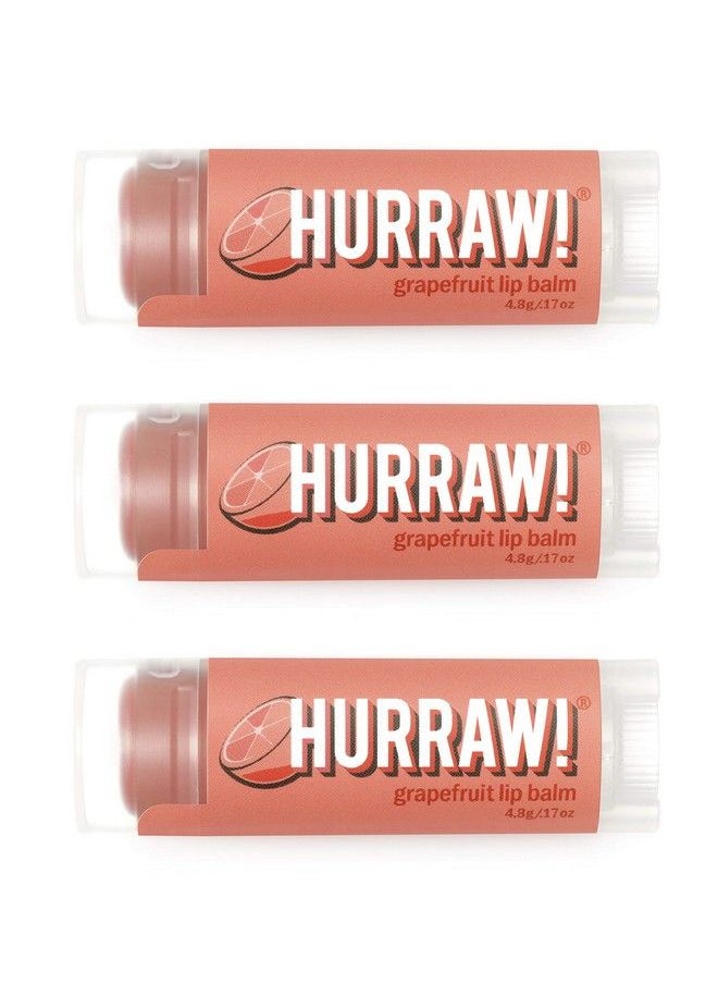 Hurraw! Grapefruit Lip Balm 3 Pack: Organic Certified Vegan Cruelty and Gluten Free NonGMO 100% Natural Ingredients Bee Shea Soy and Palm Free Made in USA  - Image 2
