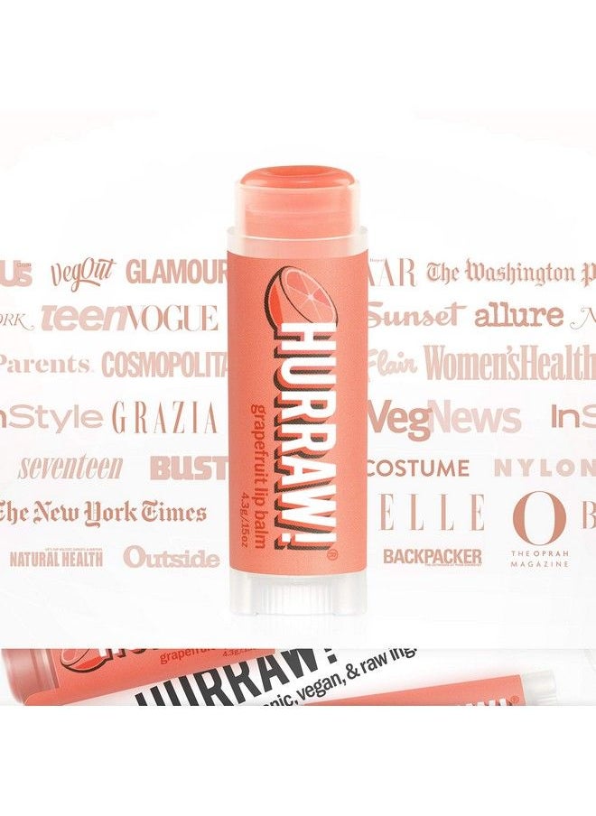 Hurraw! Grapefruit Lip Balm 3 Pack: Organic Certified Vegan Cruelty and Gluten Free NonGMO 100% Natural Ingredients Bee Shea Soy and Palm Free Made in USA  - Image 5