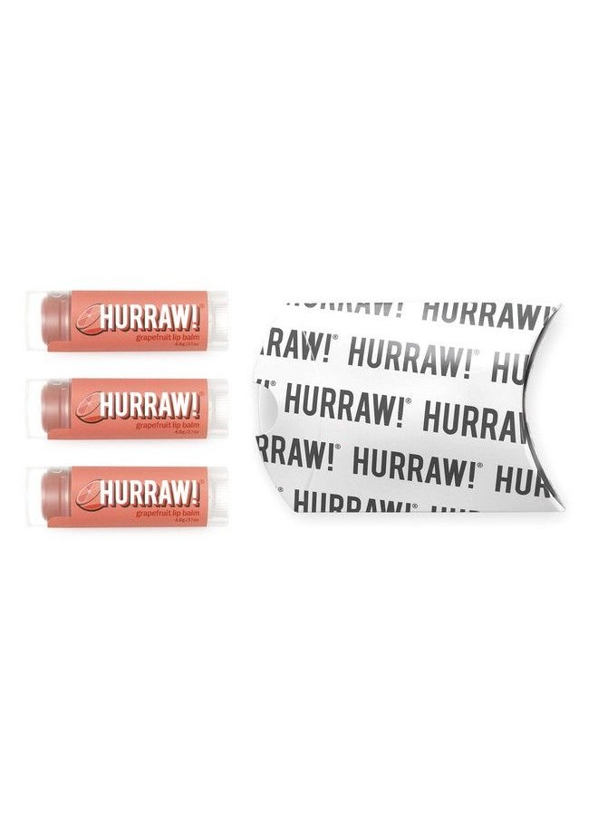Hurraw! Grapefruit Lip Balm 3 Pack: Organic Certified Vegan Cruelty and Gluten Free NonGMO 100% Natural Ingredients Bee Shea Soy and Palm Free Made in USA  - Image 3
