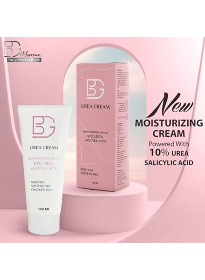 BG Urea Cream – 100 ml –Deeply Moisturizes -And Exfoliates Dry and Cracked Skin - with 10% Urea and Salicylic Acid - Effective for Dry Skin - Image 3