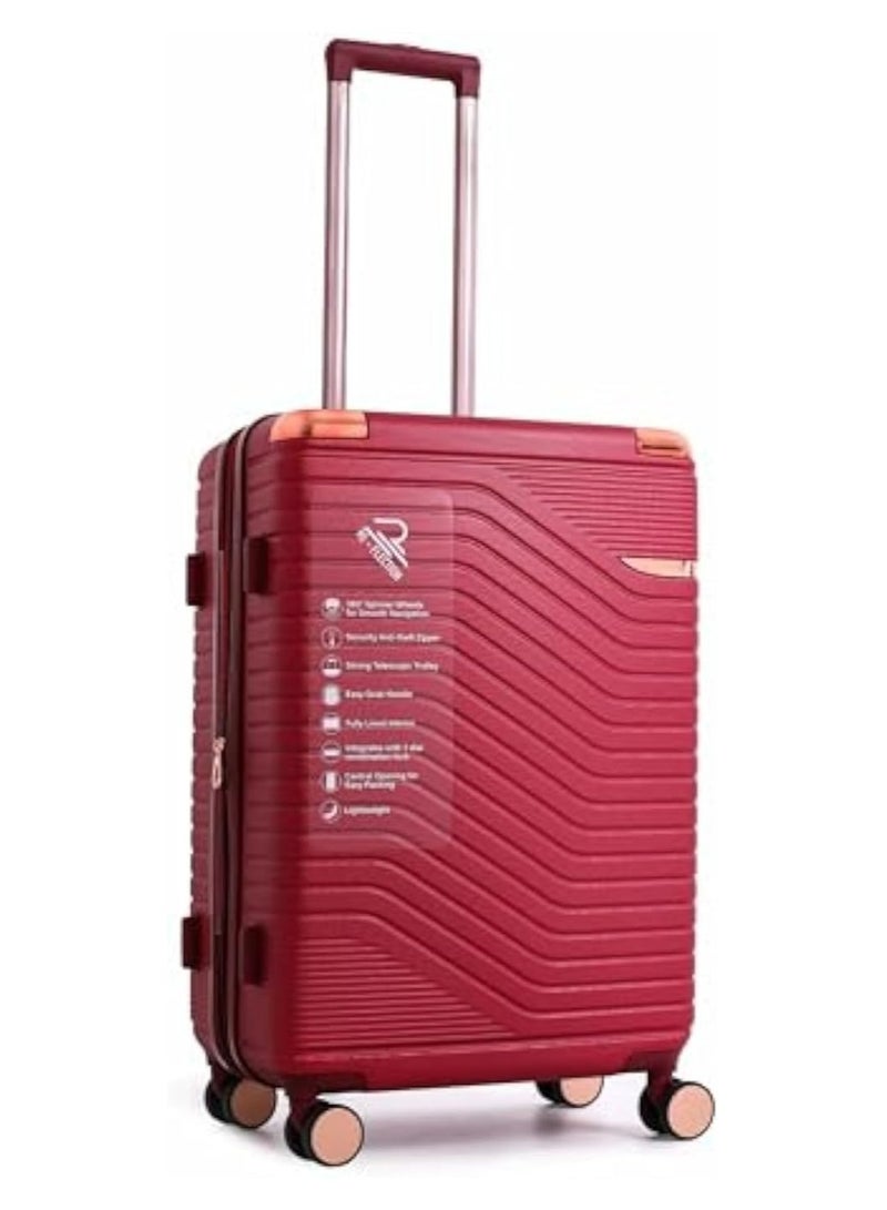 ريفلكشين Reflection 24 Inch ABS Suitcase Lightweight Hardside Vertical Series Travel Luggage Trolley with 84L Storage Capacity 4 Spinner Wheels and TSA Lock Red - Image 1