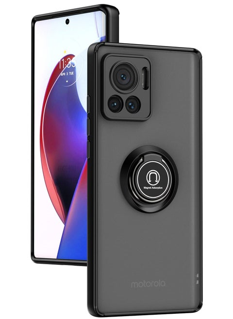 Motorola Edge 30 Ultra 5G Case Cover, 360°Rotating Kickstand Ring + Support Magnetic Car Mount + Slim Thin PC&TPU Shockproof Mobile Phone Case