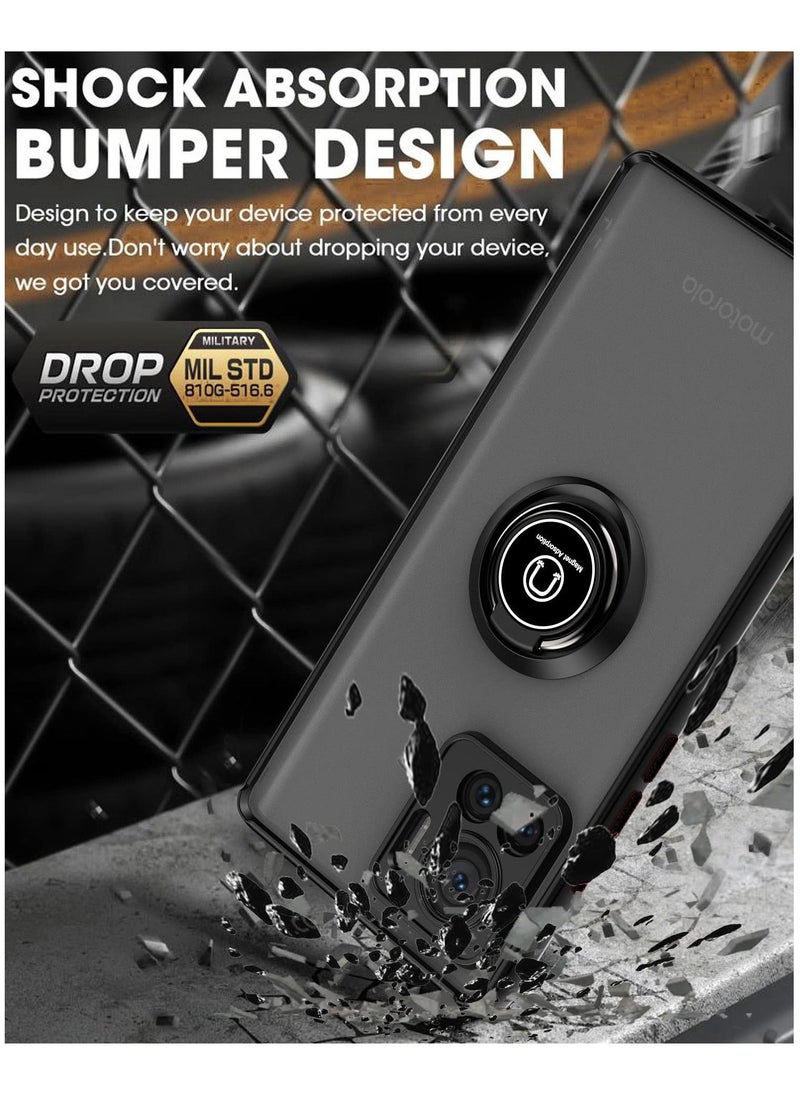 Generic - Motorola Edge 30 Ultra 5G Case Cover, 360°Rotating Kickstand Ring + Support Magnetic Car Mount + Slim Thin PC&TPU Shockproof Mobile Phone Case - Image 1