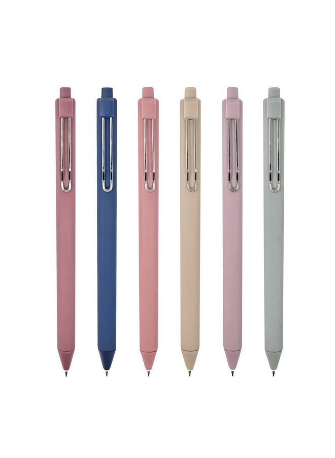 allydrew Retractable Black Ink Gel Pens, 0.5Mm Fine Point, Stationery Supplies For Home Office School (Set Of 6), Stormy  - Image 1