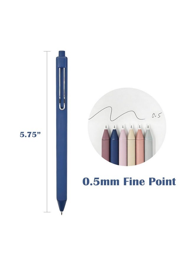 allydrew Retractable Black Ink Gel Pens, 0.5Mm Fine Point, Stationery Supplies For Home Office School (Set Of 6), Stormy  - Image 2