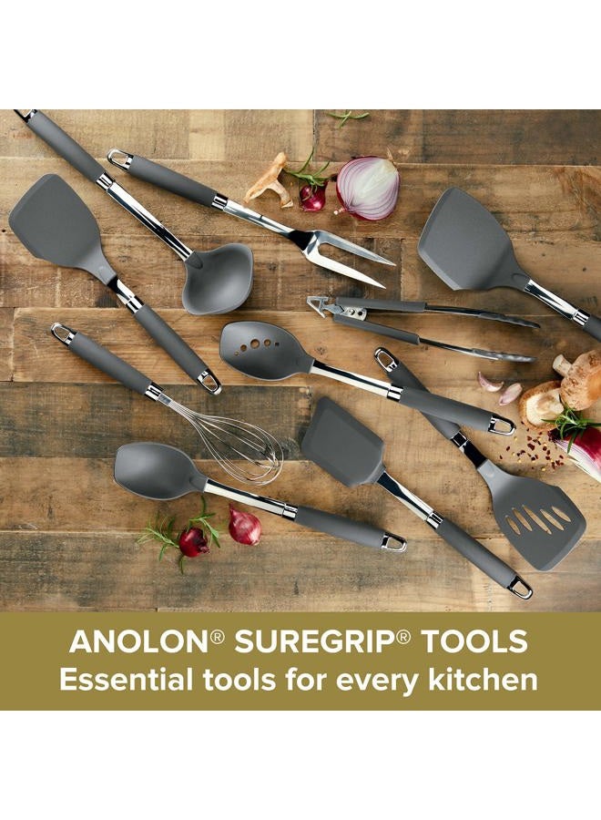 Anolon SureGrip Stainless Steel Meat Fork/Kitchen Tool, 13.25 Inch, Gray,46288 - Image 3