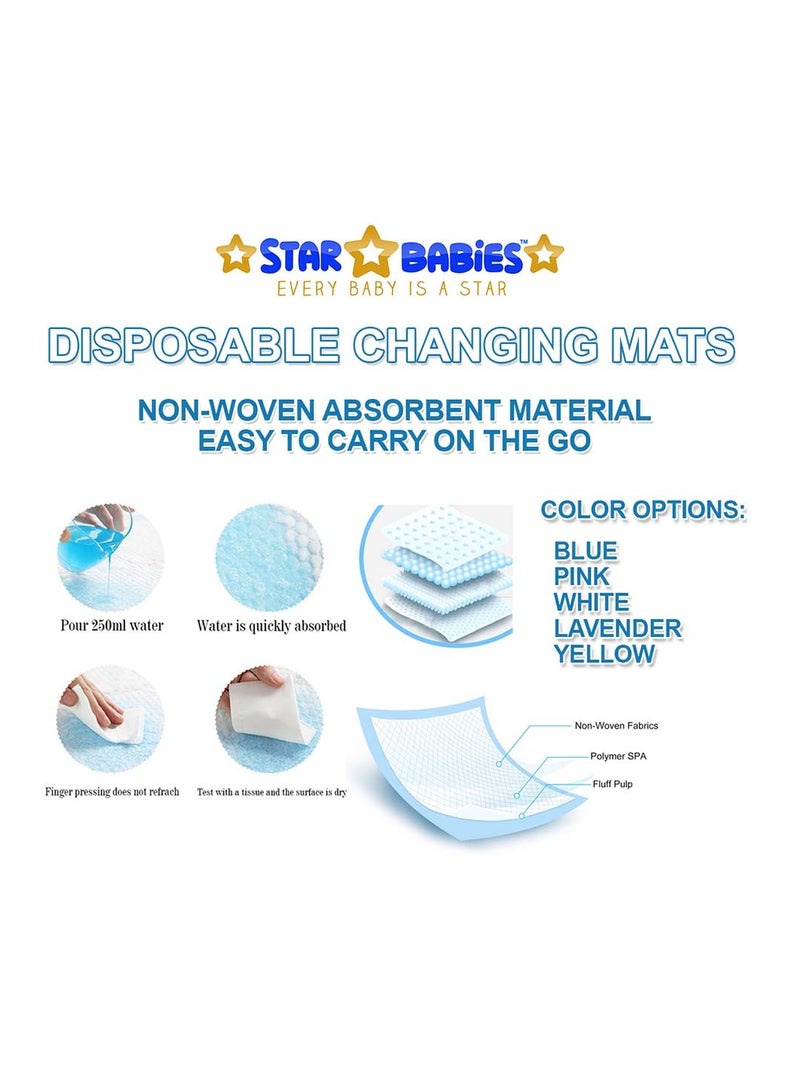Star Babies Disposable Combo pack (Changing mat 10pcs, Breast Pad 10pcs, Bibs 10pcs)-Pink - Image 3