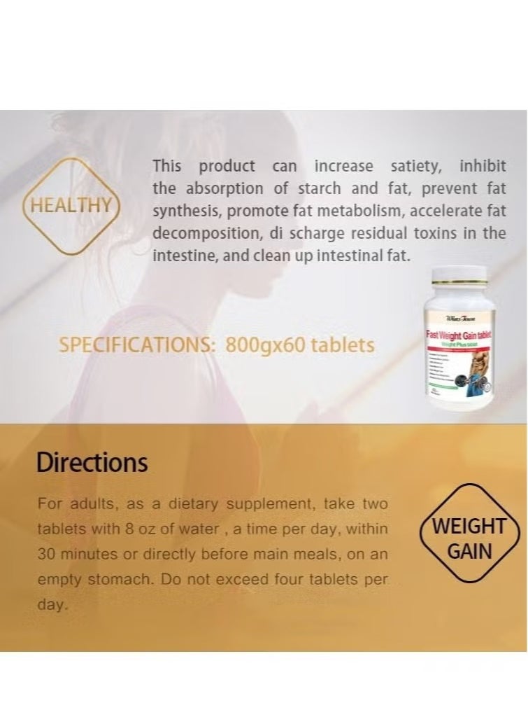 Wins Town Weight Gain Tablets, Appetite Enhancer Fast Weight Gain Pills, Safe And Effective Weight Management Herbal Dietary Supplement, Weight Increase Capsules For Men And Women  - Image 4