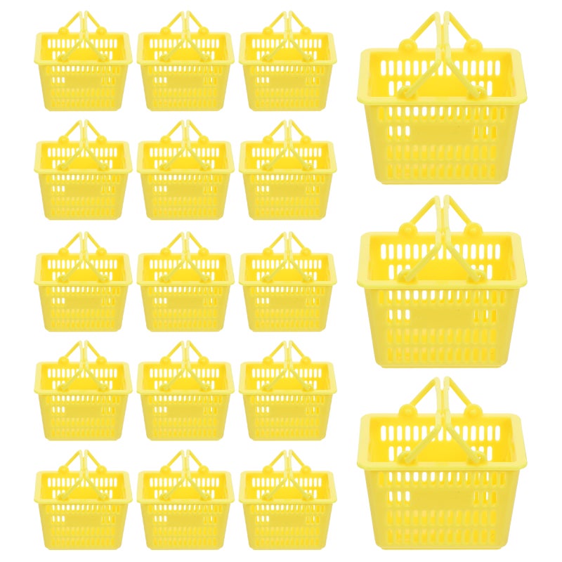 20pcs Shopping Basket Toys - Kids Mini Grocery Basket With Handle - Kids Pretend Play Grocery Bin Toys - Kitchen Pretend Accessories - Image 1