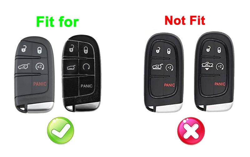 Muxkenper Key Fob Cover Case for Jeep Grand Cherokee Renegade Chrysler 200 300 Dodge RAM Durango Charger Challenger Journey Dart Fiat 5 Buttons Keyless Entry Remote Case Holder ABS Carbon Fiber Pattern (Blue) - Image 2