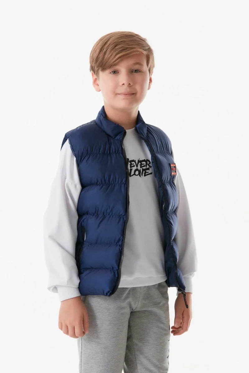 FullaModa Embroidered Zippered Unisex Children's Vest