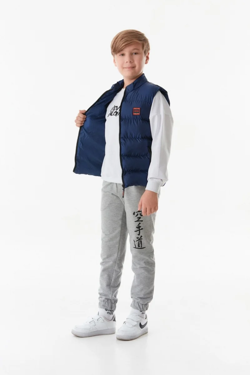 FullaModa Embroidered Zippered Unisex Children's Vest
