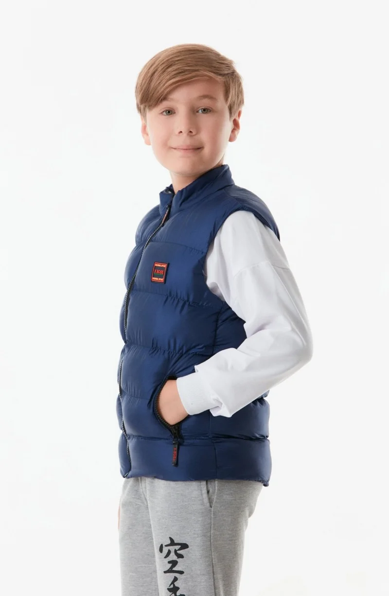 FullaModa Embroidered Zippered Unisex Children's Vest