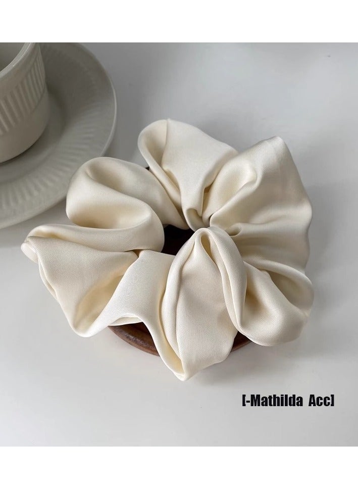 يوكانبي 3 قطع أنيقة الحد الأدنى خاتم شعر الساتان ، غطاء رأس نسيج لون صلب للنساء ، هدايا يومية للعطلات - Image 3