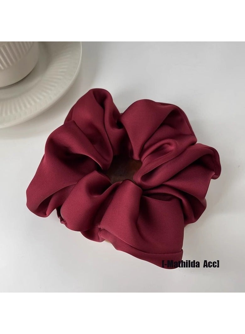 يوكانبي 3 قطع أنيقة الحد الأدنى خاتم شعر الساتان ، غطاء رأس نسيج لون صلب للنساء ، هدايا يومية للعطلات - Image 5