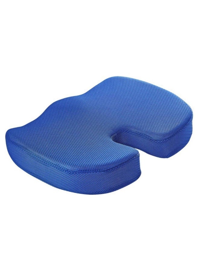 Blue Memory Foam Seat Cushion – Ergonomic U-Shaped Design for Tailbone, Back & Hip Support – Removable Washable Mesh Cover – Comfortable Orthopedic Cushion for Office Chair, Home, Car Seat, Wheelchair, Driving, Yoga & Meditation - Image 3