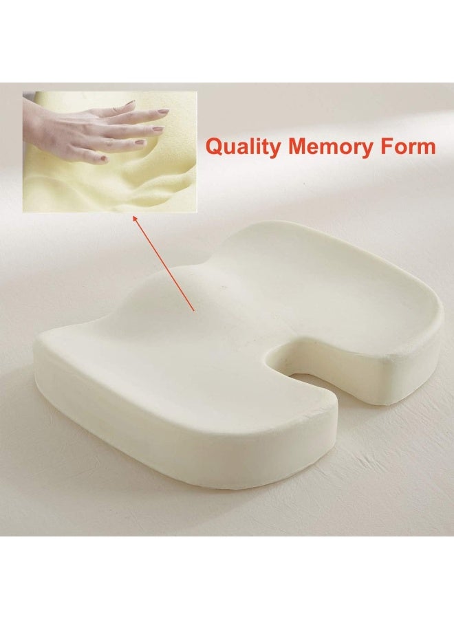 Blue Memory Foam Seat Cushion – Ergonomic U-Shaped Design for Tailbone, Back & Hip Support – Removable Washable Mesh Cover – Comfortable Orthopedic Cushion for Office Chair, Home, Car Seat, Wheelchair, Driving, Yoga & Meditation - Image 4