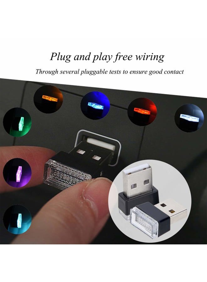 Febrytold 4Pcs Ice Blue USB Car Interior Atmosphere Lamps, Universal Mini Led USB Lights for Car Decoration, Lighting - Image 4