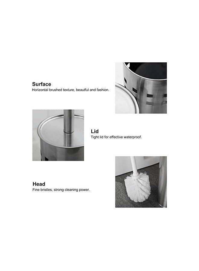 promass Toilet Brush and Holder, Toilet Brush Set Stainless Steel Toilet Brush for Bathroom Toilet - Image 2