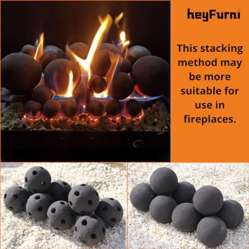 Ceramic Fire Balls, Set of 10 Round 3in Black Fire Pit Balls for Indoor/Outdoor Gas, Electric, Propane Fireplace, Fire Bowl, Fire Pit Accessories - Image 4