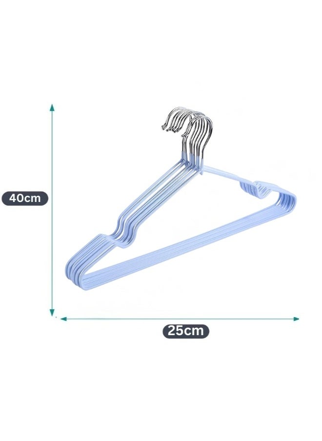 FALMER 20 Pieces Stainless Steel Silicone Coated Clothes Hangers, Durable Non-Slip Rust-Resistant Clothes Hangers for Shirts, Dresses, Blouses, Coats, Jackets (Blue)  - Image 3