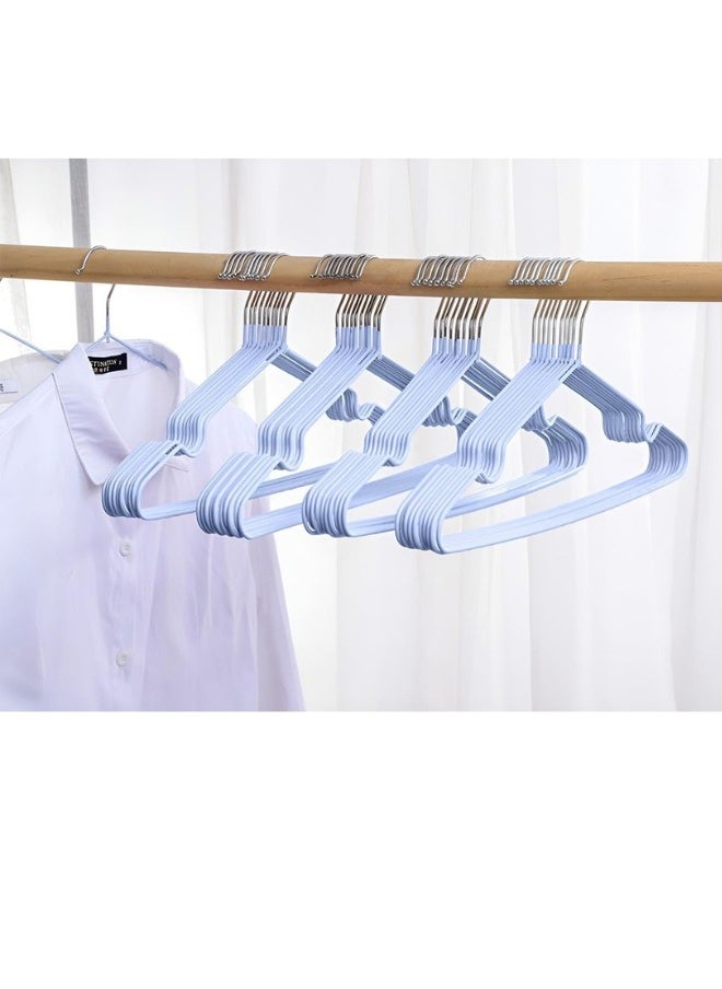 FALMER 20 Pieces Stainless Steel Silicone Coated Clothes Hangers, Durable Non-Slip Rust-Resistant Clothes Hangers for Shirts, Dresses, Blouses, Coats, Jackets (Blue)  - Image 4