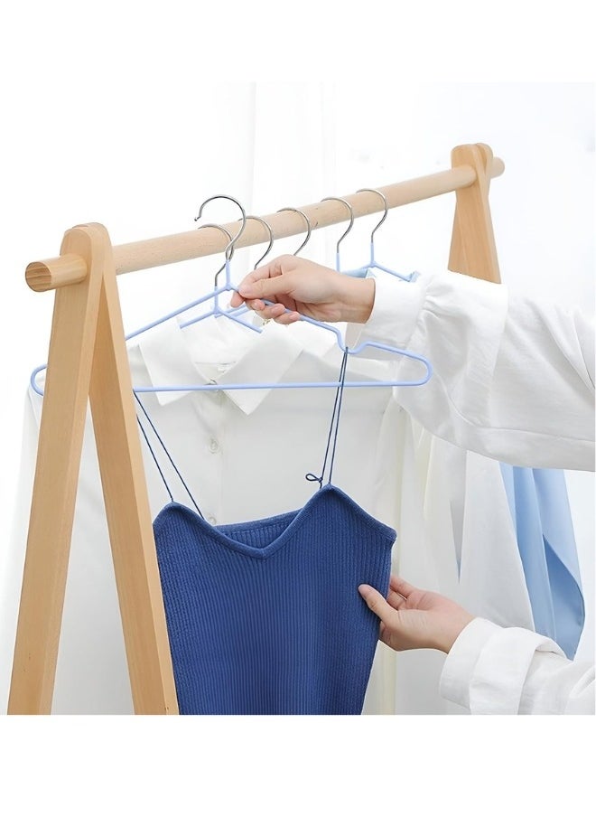 FALMER 20 Pieces Stainless Steel Silicone Coated Clothes Hangers, Durable Non-Slip Rust-Resistant Clothes Hangers for Shirts, Dresses, Blouses, Coats, Jackets (Blue)  - Image 5