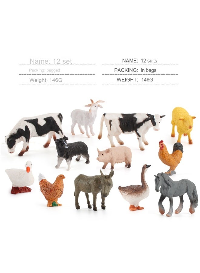 NIBEMINENT Realistic Mini Farm Poultry Animal Models - Chickens, Ducks, and Cows Miniature Figurines for Micro Landscapes