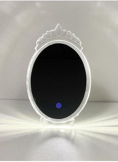 ماركة غير محددة مرآة ذكية LED واضحة بشكل تاج الأميرة مرآة مكياج بإضاءة ليد لطاولة المكياج للسيدات مزودة بمصباح قابل للتعديل بثلاثة ألوان تعمل باللمس  - Image 3