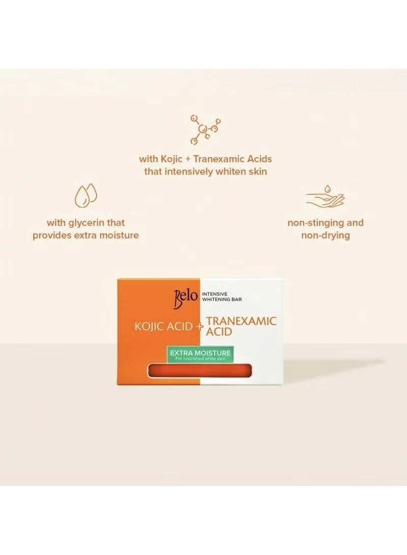 Belo Essentials Belo Kojic Acid + Tranexamic Acid Extra Moisture Soap 2 × 65g - Image 3