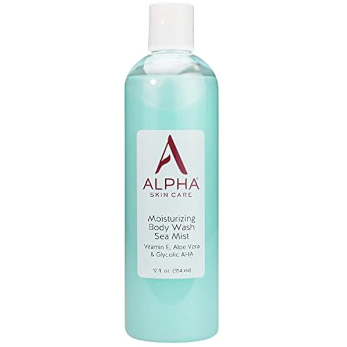 Alpha Skin Care Moisturizing Body Wash, Gentle Soap-Free Anti-Aging Formula, Glycolic AHA, Vitamin E & Aloe Vera, Conditions & Soothes, All Skin Types Hydroxy Acid, 12 Oz - Image 1