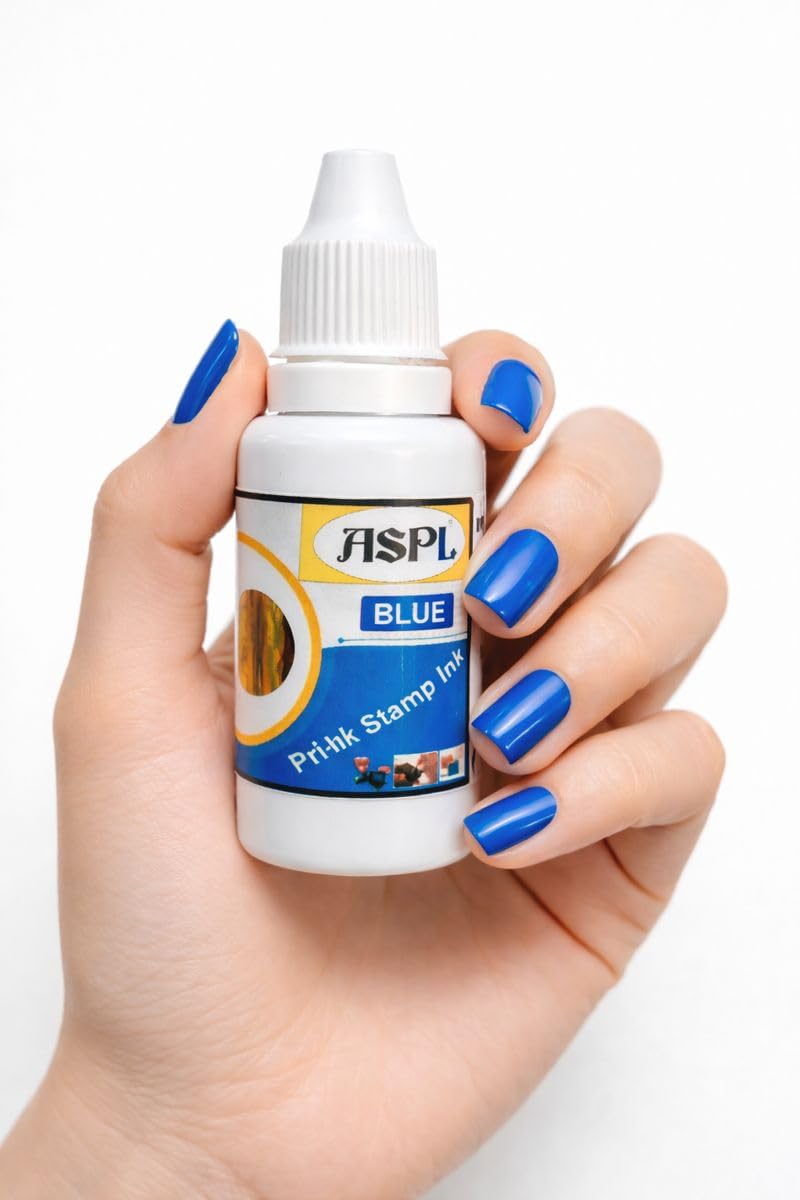 ASPL Blue Stamp Ink Refill (30ml, 1pc) – Fast-Dry Formula for Pre-Ink Stamps, Smooth Flow, AI Tested - Image 1