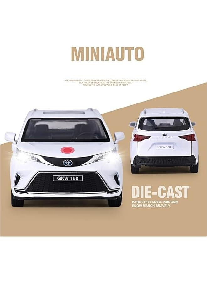 Toy car Model 1:24 for Toyota Sienna Granvia MPV Van Alloy Model Car Toy Diecasts Sound and Light Car Toys for Children (Color : G7) - Image 5