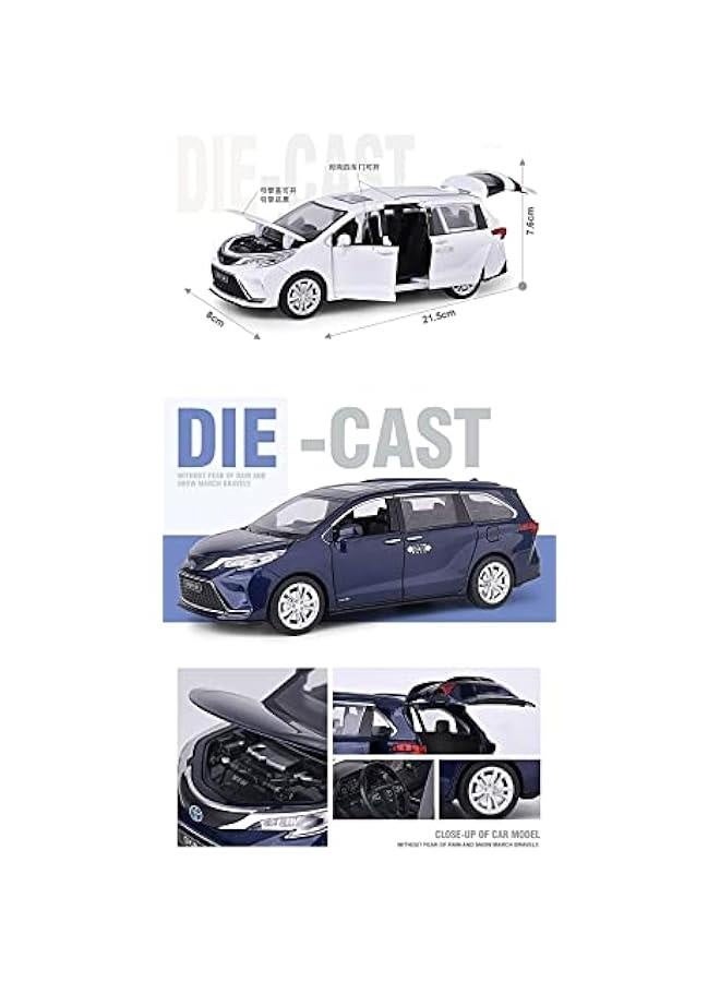 Toy car Model 1:24 for Toyota Sienna Granvia MPV Van Alloy Model Car Toy Diecasts Sound and Light Car Toys for Children (Color : G7) - Image 3
