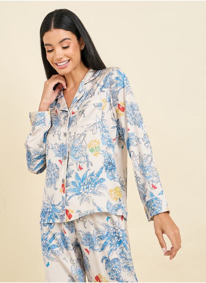 Floral AOP Satin Piped Detail Shirt and Pyjama Set - pzsku/ZA433B1C841E0679625A5Z/45/_/1708021150/55a25751-4ca4-4843-ab36-1918770336d9