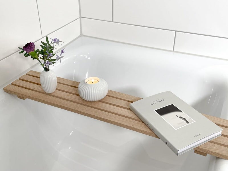 RuPS Premium Natural Solid Wood Bathtub Tray/Bath Caddy/Bath Shelf for Bathroom, Pool, Spa Home Shelf, Wooden Shower Shelf/Bath Table - Image 1