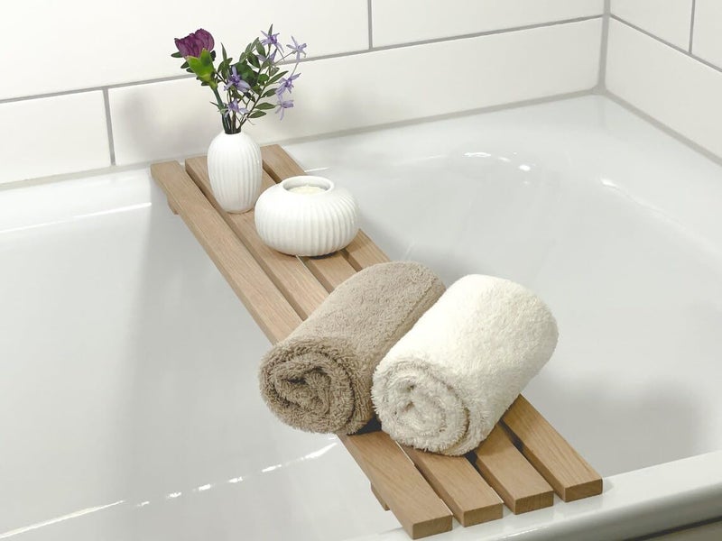 RuPS Premium Natural Solid Wood Bathtub Tray/Bath Caddy/Bath Shelf for Bathroom, Pool, Spa Home Shelf, Wooden Shower Shelf/Bath Table - Image 4