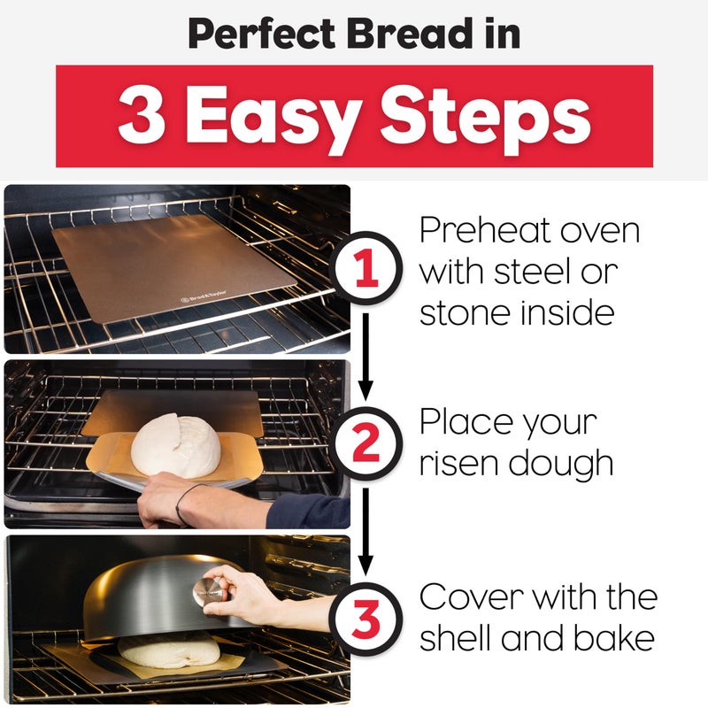 Brod & Taylor Ultralight Baking Shell for Sourdough Bread (Boule) â€“ No Preheating Needed for Crispy Crust and Even Baking - Image 3