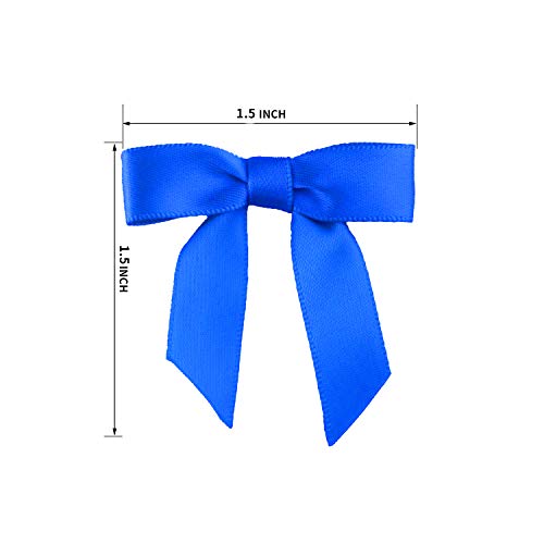 7Rainbows 50pcs Boutique 15 Blue Satin Ribbon Mini Bows for Craft Sewing Scrapbooking Wedding and Gift Wrapping - Image 5