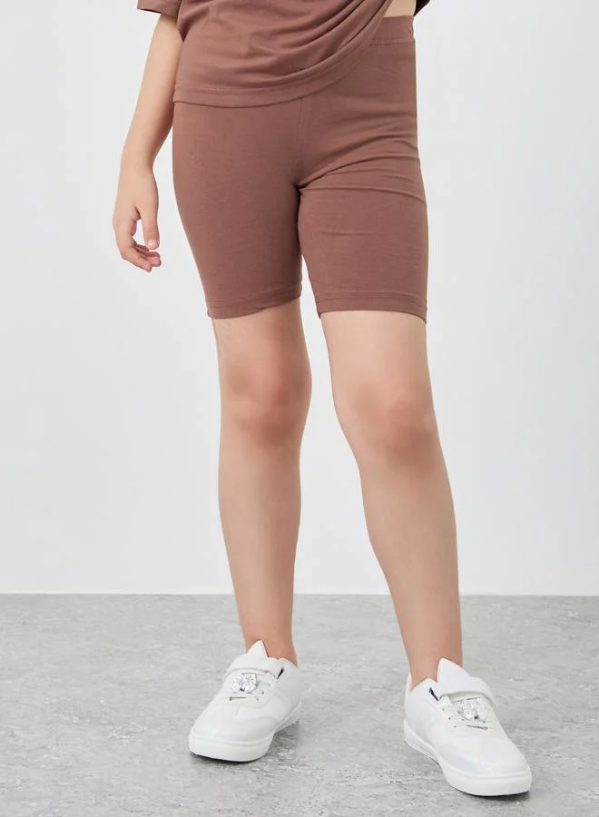 Styli Styli Solid Oversized T-Shirt with Cycle Shorts Set