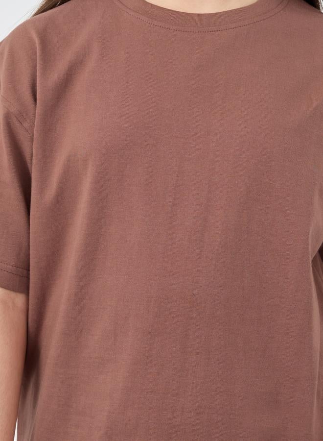 Styli Styli Solid Oversized T-Shirt with Cycle Shorts Set  - Image 4