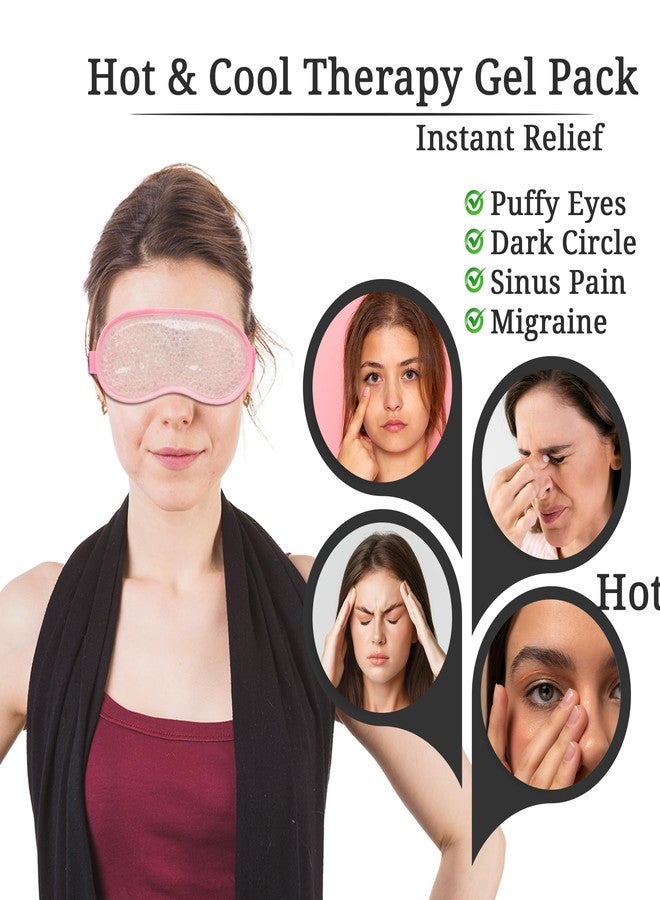 RarePicks RarePick Cooling Gel Sleep Eye Mask for Men & Women | Dark Circles & Migraine Relief | 3D Comfort Eye Cover for Sleeping & Meditation (Pink) - Image 3