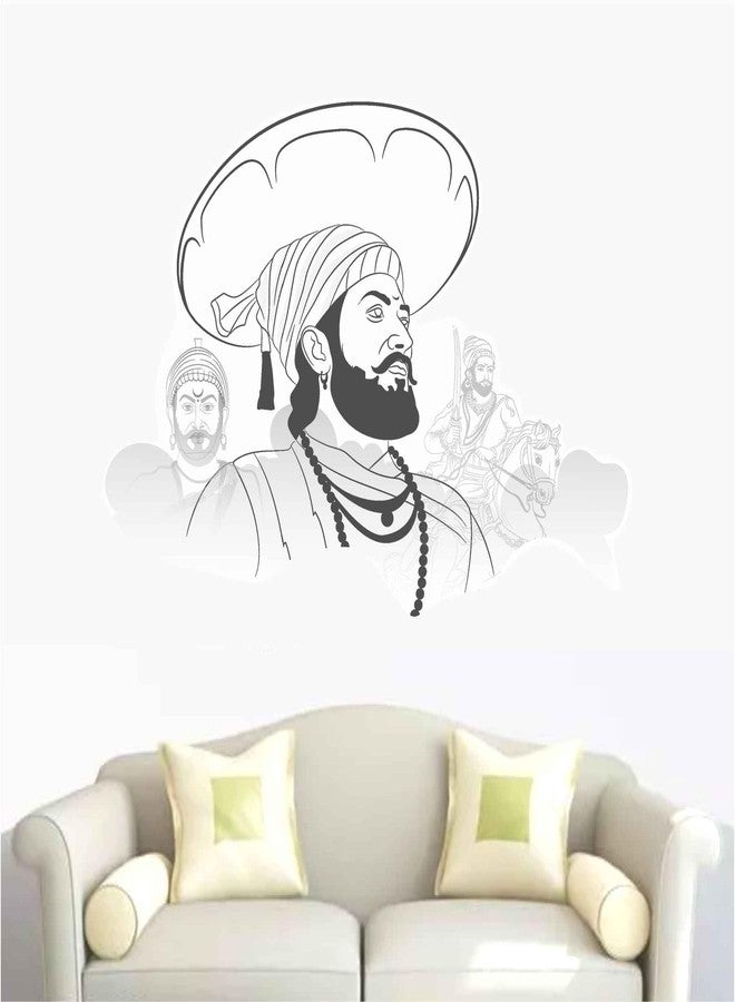 Wall Attraction Shivaji Maharaj Wall Sticker & Mural Sticker for wall Size - 58x43cm NBD99 - Image 1