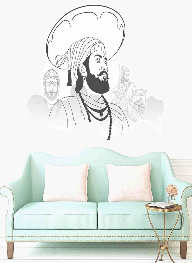 Wall Attraction Shivaji Maharaj Wall Sticker & Mural Sticker for wall Size - 58x43cm NBD99 - Image 2