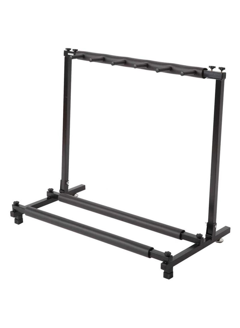 Mike Music Multi Guitar Stand Universal Display Rack 5 Guitars Holder Fits Electric Guitar,Acoustic Guitar,Classical Guitar,Bass Guitar and Guitar Bag/Case for Band, Studio, Home  - Image 1