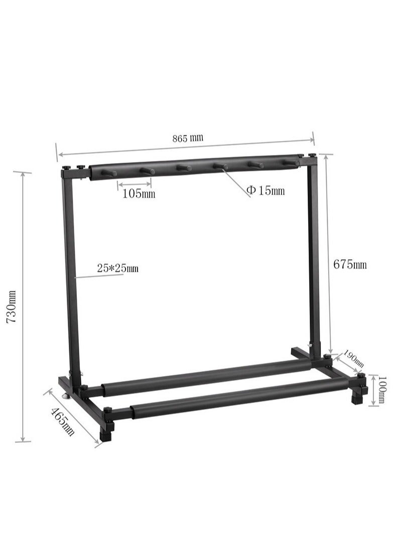 Mike Music Multi Guitar Stand Universal Display Rack 5 Guitars Holder Fits Electric Guitar,Acoustic Guitar,Classical Guitar,Bass Guitar and Guitar Bag/Case for Band, Studio, Home  - Image 2