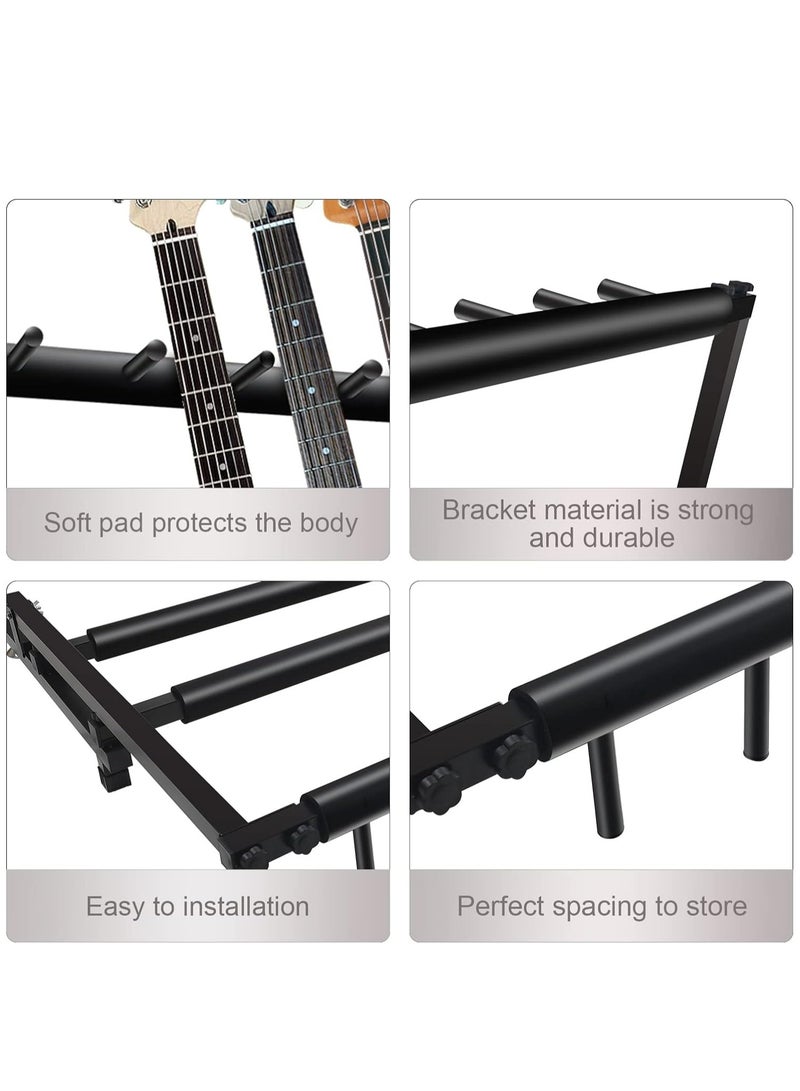 Mike Music Multi Guitar Stand Universal Display Rack 5 Guitars Holder Fits Electric Guitar,Acoustic Guitar,Classical Guitar,Bass Guitar and Guitar Bag/Case for Band, Studio, Home  - Image 4