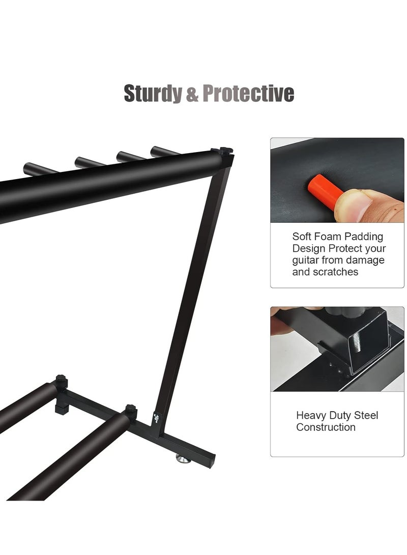 Mike Music Multi Guitar Stand Universal Display Rack 5 Guitars Holder Fits Electric Guitar,Acoustic Guitar,Classical Guitar,Bass Guitar and Guitar Bag/Case for Band, Studio, Home  - Image 5